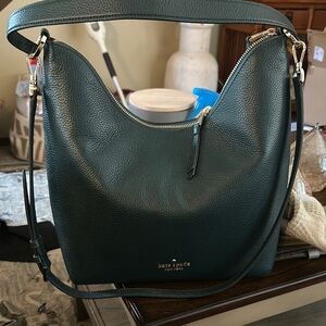 Kate Spade Zippy- Peacock-Leather Hobo Bag-Rare color